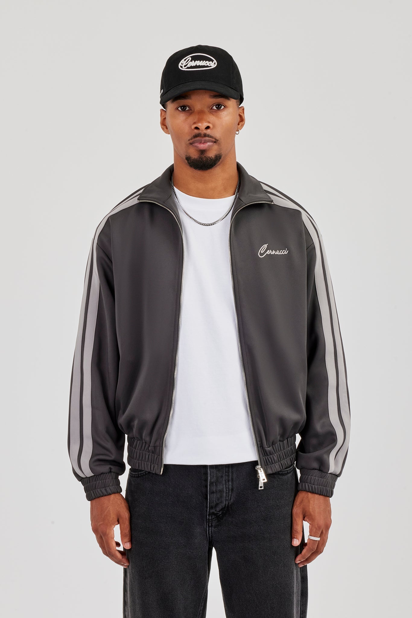 Taping Track Jacket - Charcoal